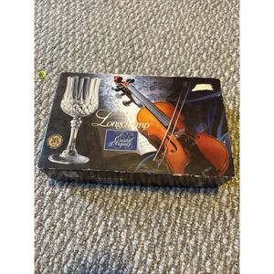 Longchamp Cristal d'Arques 24%‎ Lead 5-3/4 oz  6.5" Wine Glasses Set Of 4 Mint